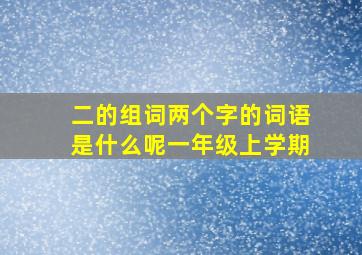 二的组词两个字的词语是什么呢一年级上学期