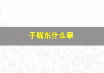 于晓东什么事