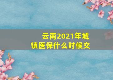 云南2021年城镇医保什么时候交