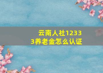 云南人社12333养老金怎么认证