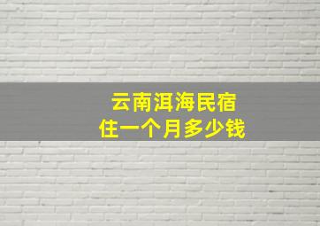 云南洱海民宿住一个月多少钱