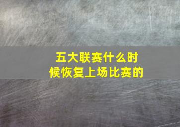 五大联赛什么时候恢复上场比赛的