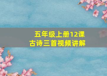 五年级上册12课古诗三首视频讲解