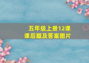 五年级上册12课课后题及答案图片