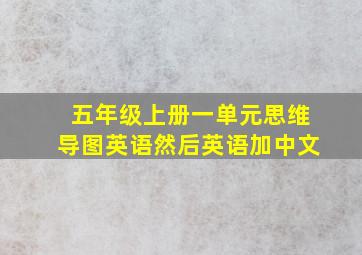 五年级上册一单元思维导图英语然后英语加中文