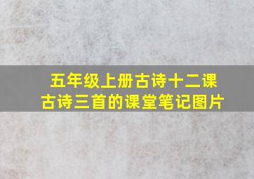 五年级上册古诗十二课古诗三首的课堂笔记图片