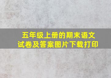 五年级上册的期末语文试卷及答案图片下载打印