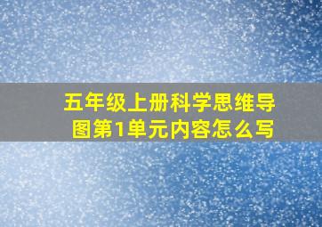 五年级上册科学思维导图第1单元内容怎么写