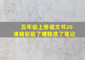 五年级上册语文书20课精彩极了糟糕透了笔记