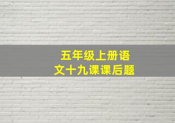 五年级上册语文十九课课后题