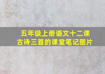 五年级上册语文十二课古诗三首的课堂笔记图片