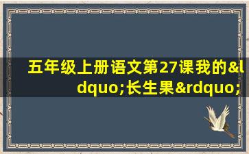 五年级上册语文第27课我的“长生果”