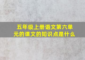 五年级上册语文第六单元的课文的知识点是什么