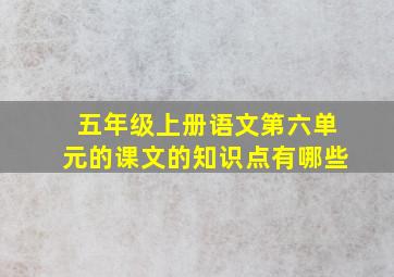 五年级上册语文第六单元的课文的知识点有哪些