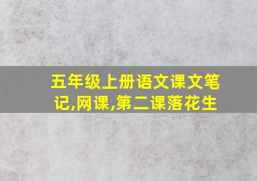 五年级上册语文课文笔记,网课,第二课落花生