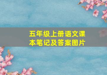 五年级上册语文课本笔记及答案图片