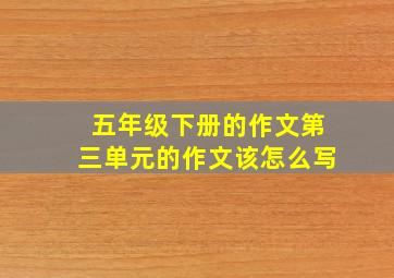 五年级下册的作文第三单元的作文该怎么写