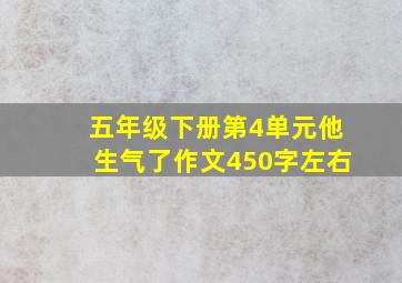 五年级下册第4单元他生气了作文450字左右