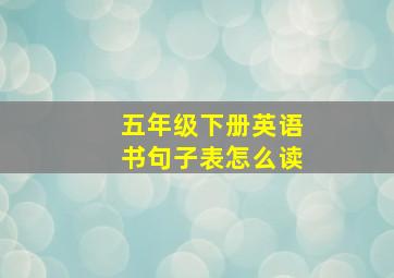 五年级下册英语书句子表怎么读