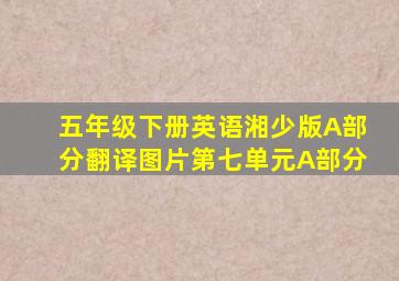 五年级下册英语湘少版A部分翻译图片第七单元A部分