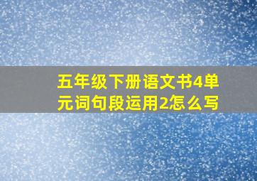 五年级下册语文书4单元词句段运用2怎么写