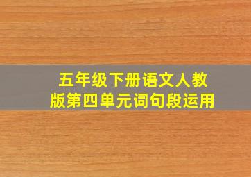 五年级下册语文人教版第四单元词句段运用