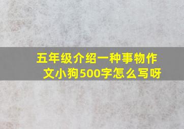 五年级介绍一种事物作文小狗500字怎么写呀