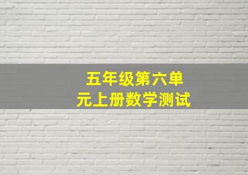 五年级第六单元上册数学测试