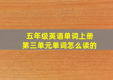 五年级英语单词上册第三单元单词怎么读的