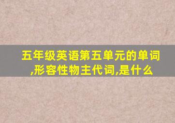 五年级英语第五单元的单词,形容性物主代词,是什么