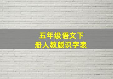 五年级语文下册人教版识字表