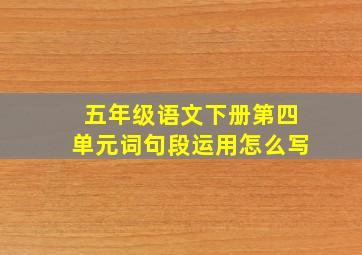 五年级语文下册第四单元词句段运用怎么写