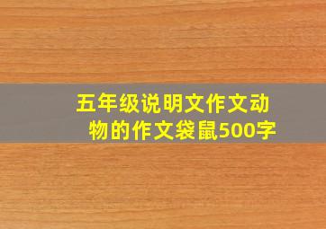 五年级说明文作文动物的作文袋鼠500字