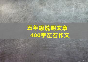 五年级说明文章400字左右作文