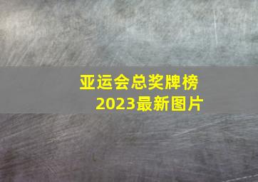 亚运会总奖牌榜2023最新图片