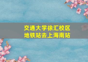 交通大学徐汇校区地铁站去上海南站