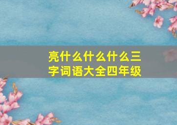 亮什么什么什么三字词语大全四年级