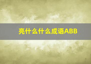 亮什么什么成语ABB