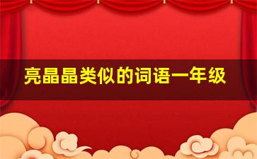 亮晶晶类似的词语一年级