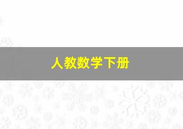 人教数学下册