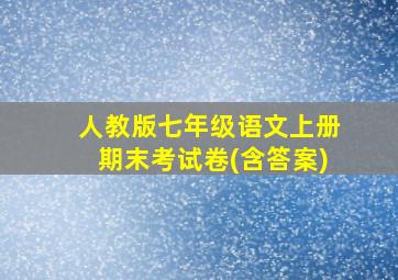 人教版七年级语文上册期末考试卷(含答案)