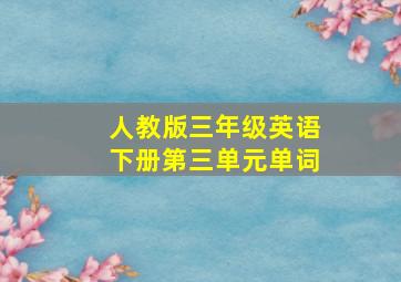 人教版三年级英语下册第三单元单词