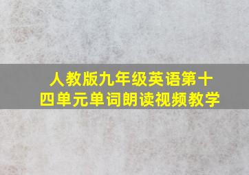 人教版九年级英语第十四单元单词朗读视频教学