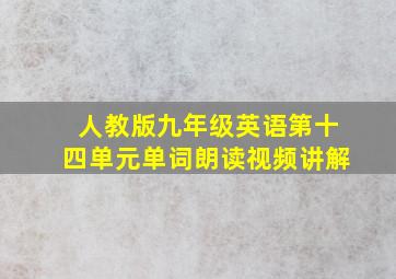 人教版九年级英语第十四单元单词朗读视频讲解