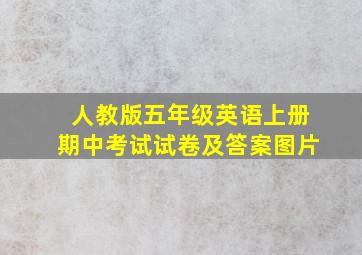 人教版五年级英语上册期中考试试卷及答案图片