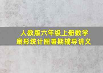 人教版六年级上册数学扇形统计图暑期辅导讲义