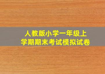 人教版小学一年级上学期期末考试模拟试卷