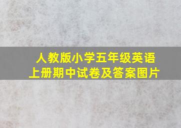 人教版小学五年级英语上册期中试卷及答案图片