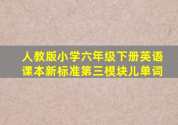 人教版小学六年级下册英语课本新标准第三模块儿单词