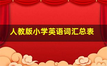 人教版小学英语词汇总表